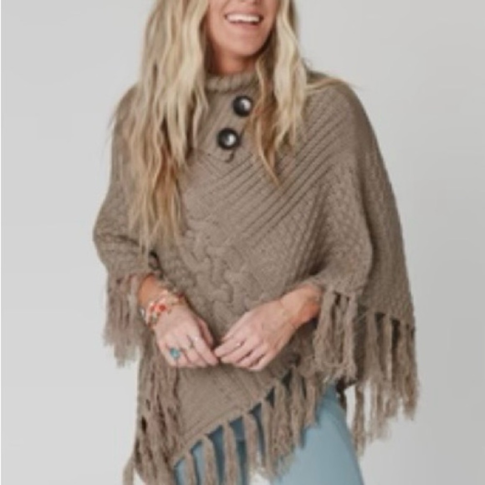 The Nest Cozy Cabin Turtleneck Poncho